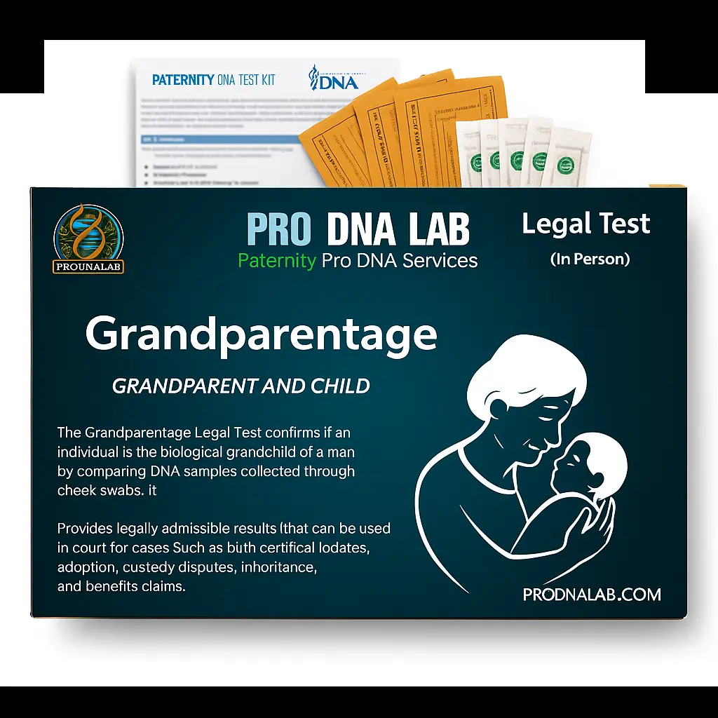 A court-admissible DNA test that confirms a biological relationship between a child and the alleged father's parents. Ideal when the father is unavailable. Results can be used for legal cases involving custody, inheritance, social security, and more.